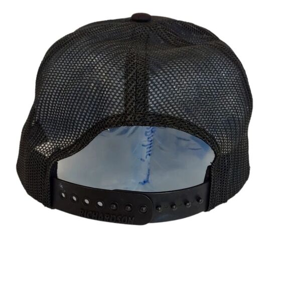 Eagle Eyes Mesh Trucker Hat Embroidered Green Black Beige Snap Back Richardson - Picture 4 of 12